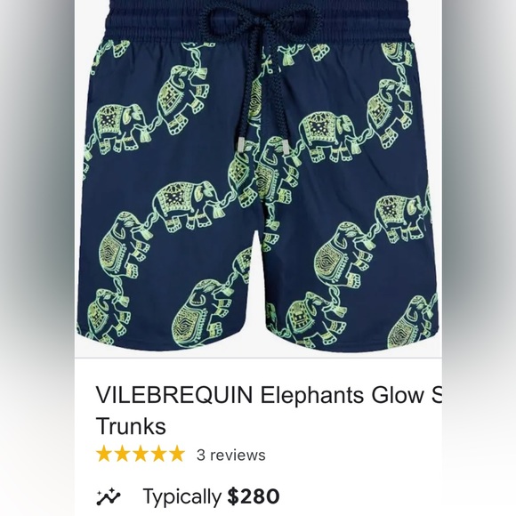 Men’s Vilebrequin Swim Trunks Elephant Pattern - Size XXXL